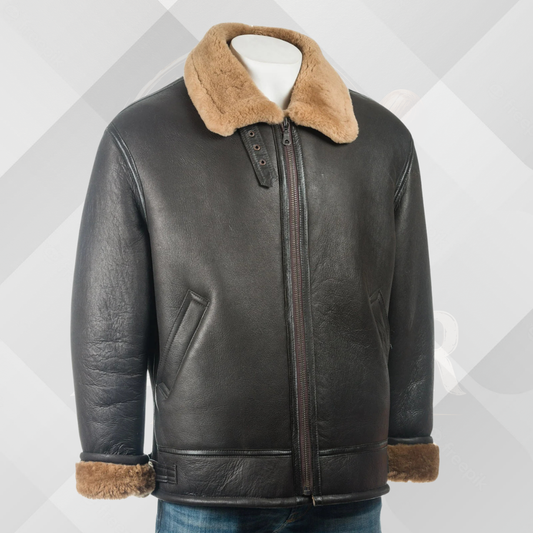 Men's Brown & Ginger B3 Sheepskin Aviator Jacket