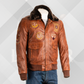 Men’s Timber A2 Aviator Leather Jacket – Faux Fur Collar Flight Bomber