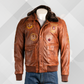 Men’s Timber A2 Aviator Leather Jacket – Faux Fur Collar Flight Bomber
