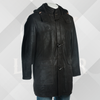 Men's Black Shearling Sheepskin Duffle Coat – Handmade