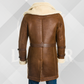Men's Handmade Tan Sheepskin Leather Trench Coat