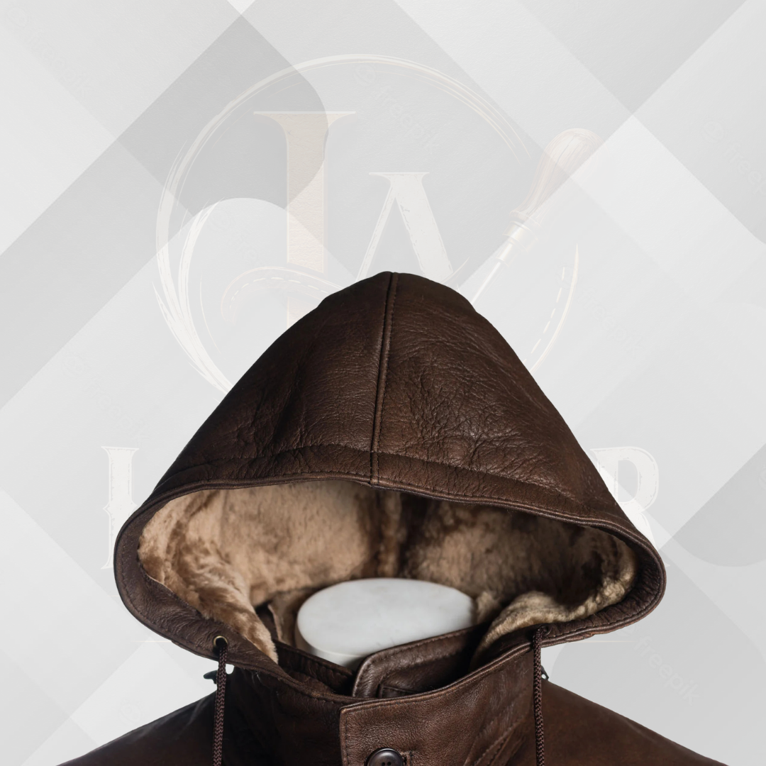 Men's Brown Handmade Shearling Winter Leather Coat