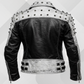 Handmade White Gothic Leather Jacket for Men – Spiked Motorcycle Punk Outerwear