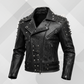 Handmade White Gothic Leather Jacket for Men – Spiked Motorcycle Punk Outerwear