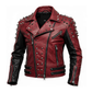 Handmade White Gothic Leather Jacket for Men – Spiked Motorcycle Punk Outerwear