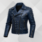 Handmade White Gothic Leather Jacket for Men – Spiked Motorcycle Punk Outerwear