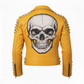 Men's Skull Studded Leather Jacket – White Handmade Cowhide Gothic Biker Jacket
