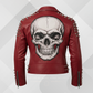 Men's Skull Studded Leather Jacket – White Handmade Cowhide Gothic Biker Jacket