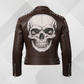 Men's Skull Studded Leather Jacket – White Handmade Cowhide Gothic Biker Jacket