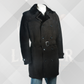 Men's Black Sheepskin Double Breasted Suede Coat