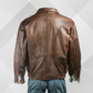 Men's Antique Brown Leather Blouson Jacket