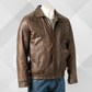 Men's Antique Brown Leather Blouson Jacket