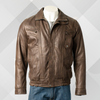 Men's Antique Brown Leather Blouson Jacket