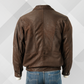 Men's Brown Nubuck Leather Blouson Jacket