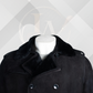 Men's Black Sheepskin Double Breasted Suede Coat