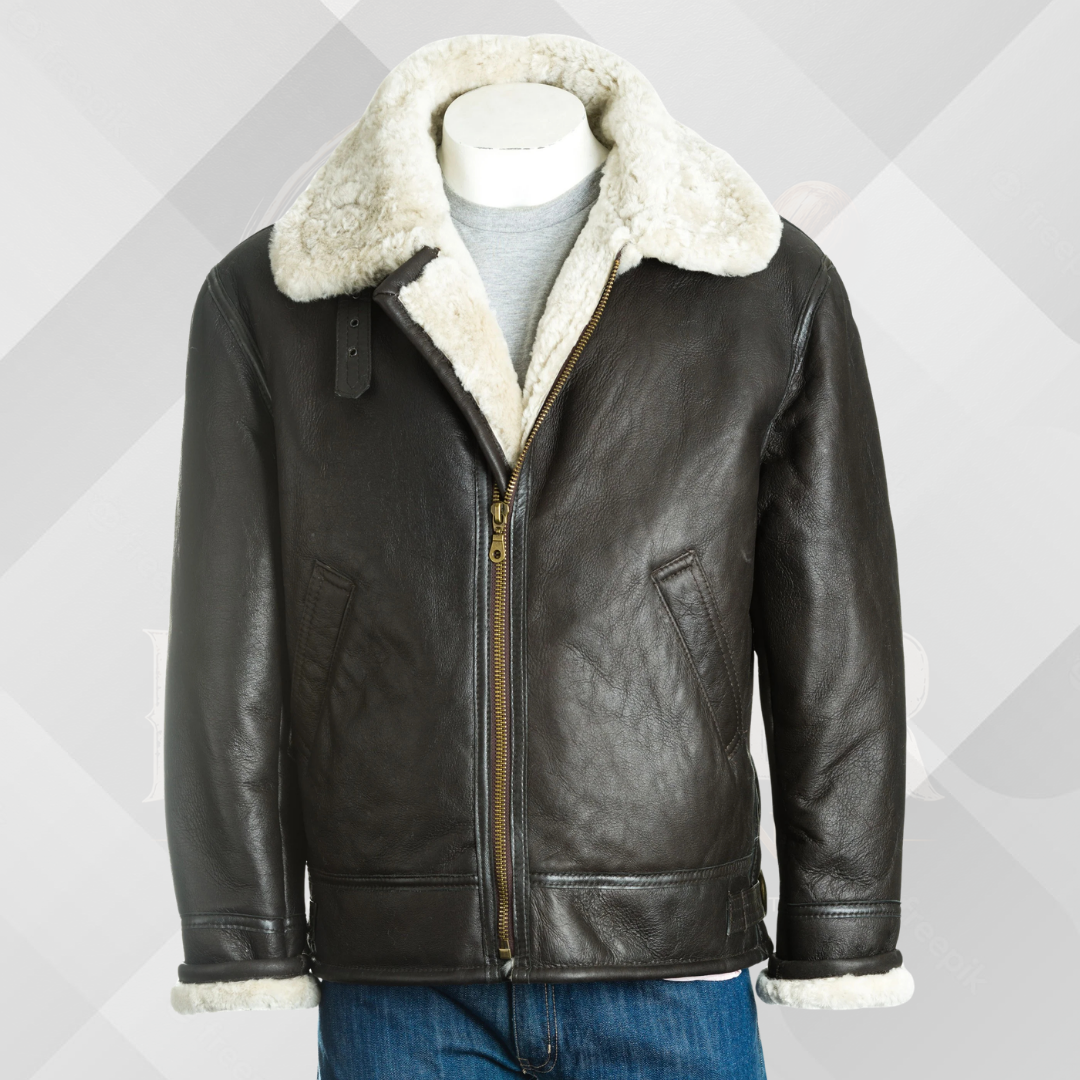 Men's Brown & Cream B3 Sheepskin Aviator Jacket