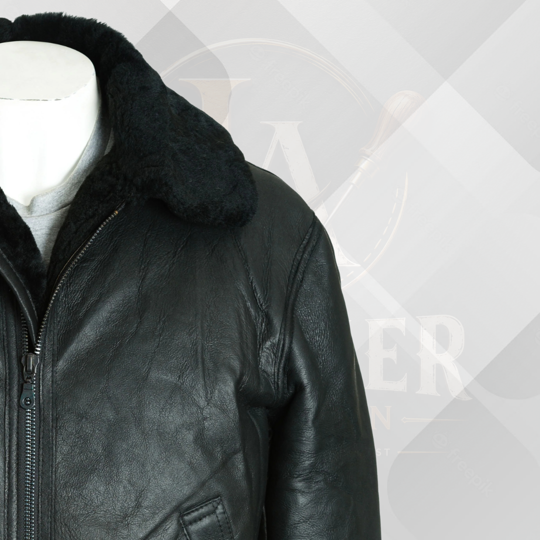 Men's Black B3 Leather Aviator Jacket