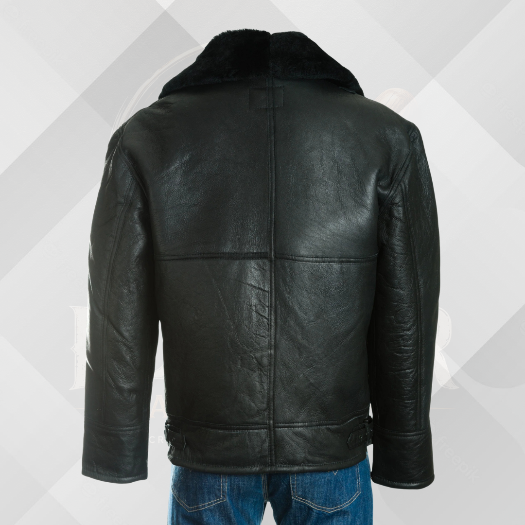 Men's Black B3 Leather Aviator Jacket