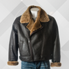 Men's Brown & Ginger Sheepskin Aviator Jacket