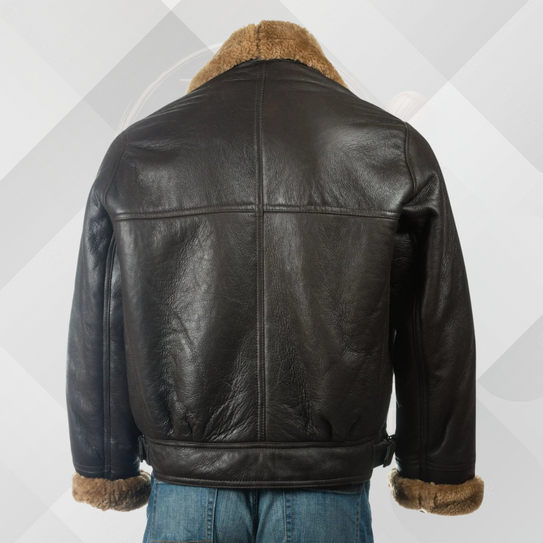 Men's Brown & Ginger Sheepskin Aviator Jacket