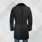 Men's Black Sheepskin Double Breasted Suede Coat