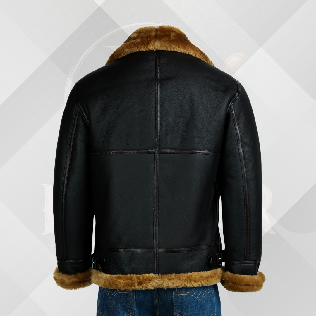 Men's Black Shearling B3 Flight Jacket