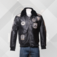 Men's Black Top Gun Style Leather Bomber Jacket
