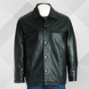 Men's Black Vintage Box Style Leather Jacket