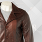 Men’s Reddish Brown Genuine Leather Jacket – Classic Reefer Style