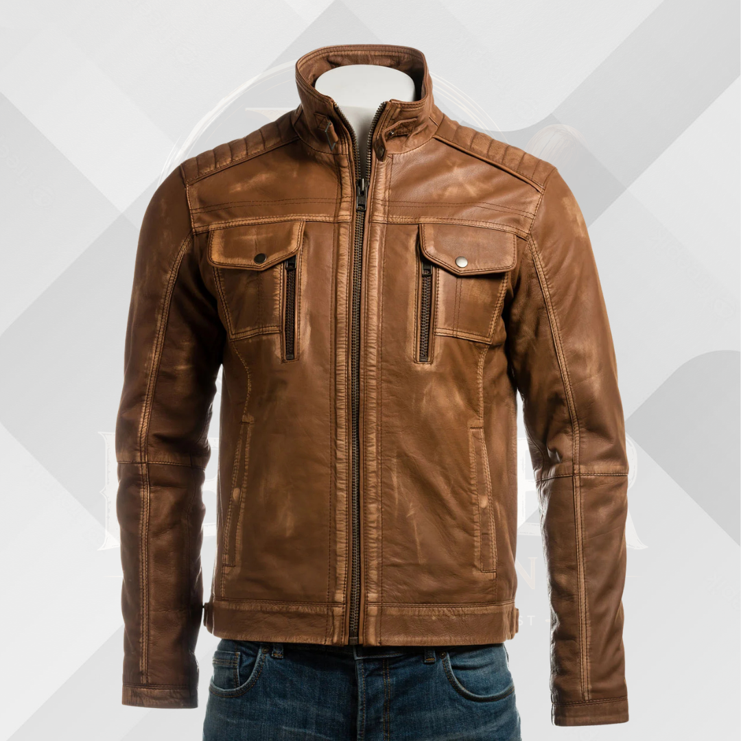 Men's Antique Tan Handmade Vintage Leather Jacket