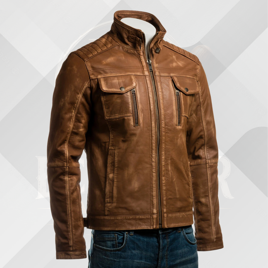 Men's Antique Tan Handmade Vintage Leather Jacket