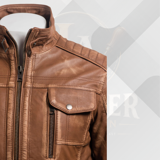 Men's Antique Tan Handmade Vintage Leather Jacket