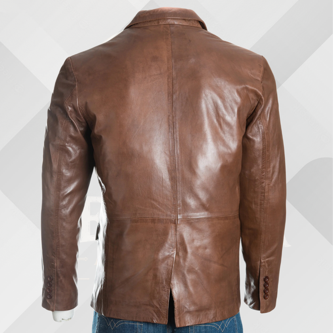 Men's Brown Sheep Nappa Leather Blazer