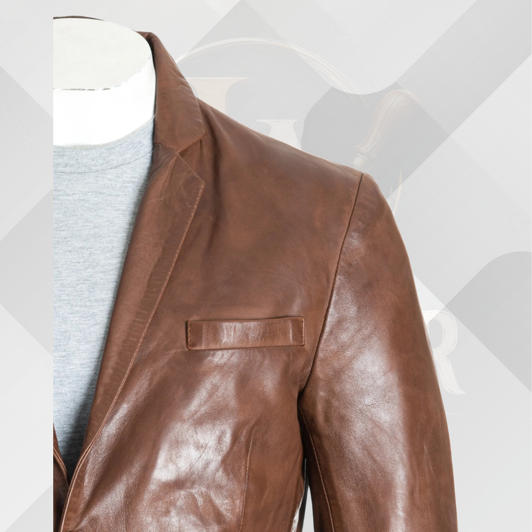 Men's Brown Sheep Nappa Leather Blazer