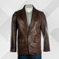 Men's Handmade Dark Brown Sheep Nappa Leather Blazer – Premium Tailored Coat
