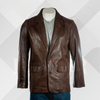 Men's Handmade Dark Brown Sheep Nappa Leather Blazer – Premium Tailored Coat
