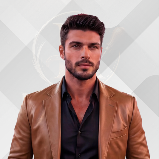 Men's Cognac Genuine Lambskin Leather Blazer