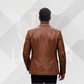 Men's Cognac Genuine Lambskin Leather Blazer