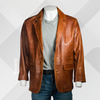 Men's Handmade Antique Cognac Sheep Nappa Leather Blazer