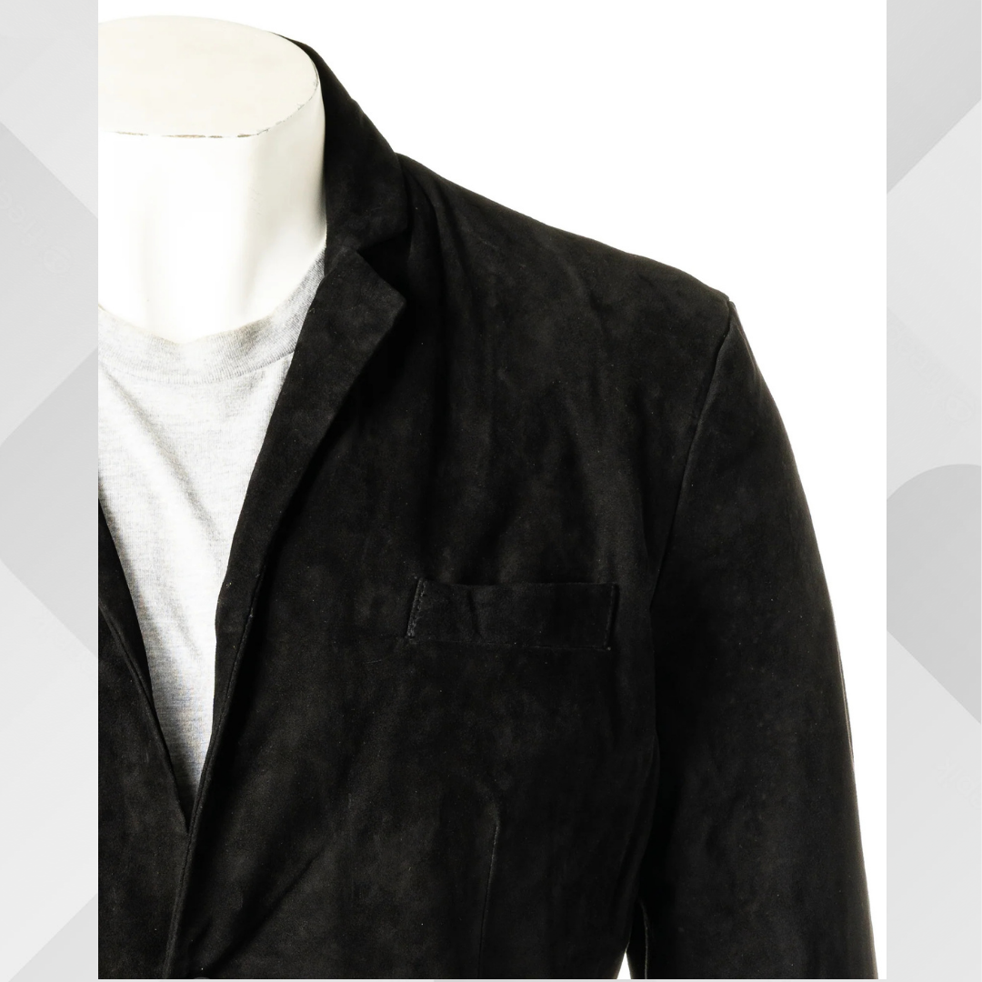 Men's Handmade Black Sheep Suede Blazer