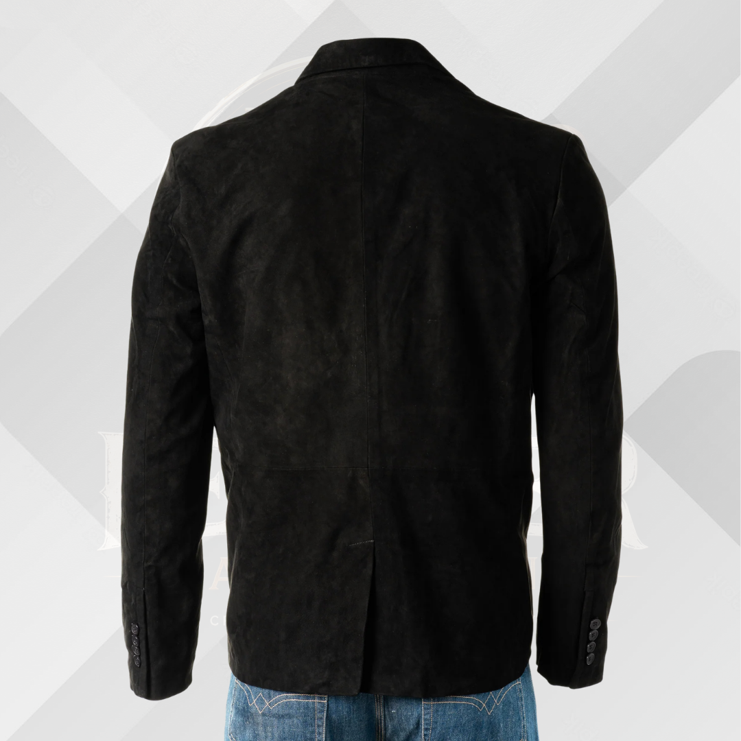Men's Handmade Black Sheep Suede Blazer