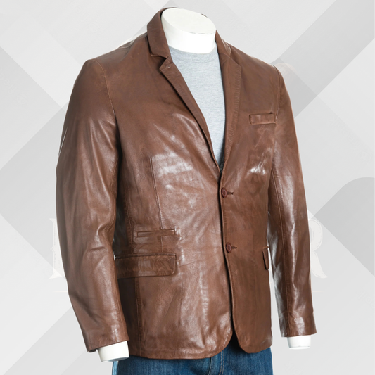 Men's Brown Sheep Nappa Leather Blazer