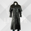 Men's Black Full Length Genuine Leather Duster Coat