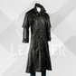 Men's Black Full Length Genuine Leather Duster Coat