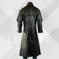 Men's Black Full Length Genuine Leather Duster Coat