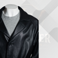 Men's Black Genuine Leather Long Coat – Classic Belted Winter Overcoat