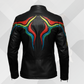 Men's Rainbow Stripe Leather Biker Jacket – Handmade Moto Coat