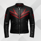 Men's Black Cowhide Cafe Racer Jacket – Red Stripe Handmade