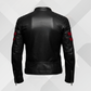 Men's Black Cowhide Cafe Racer Jacket – Red Stripe Handmade