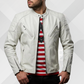 Men's White Leather Biker Jacket – Handmade Custom Moto Style